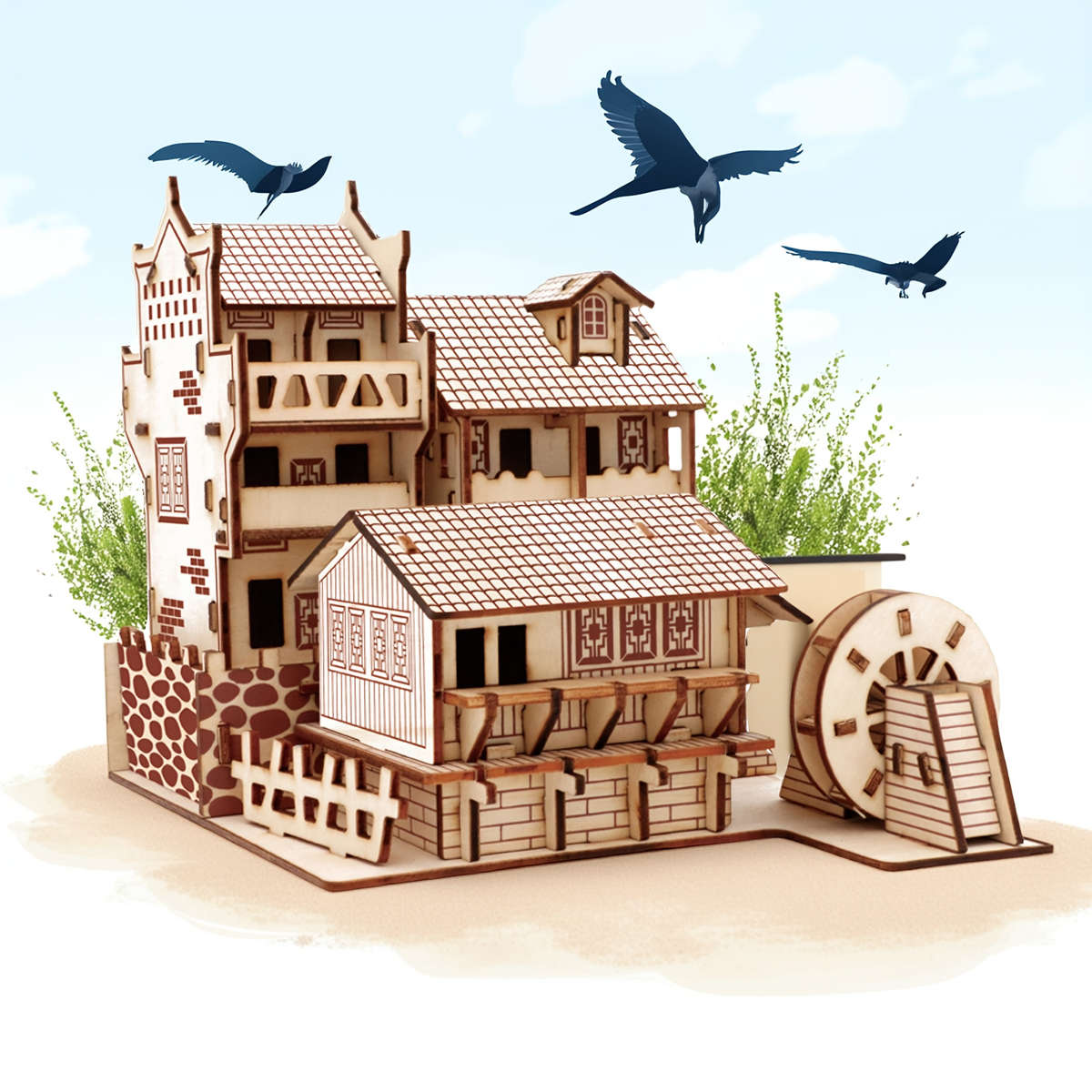 3D Building Model Puzzle Set Model A 1