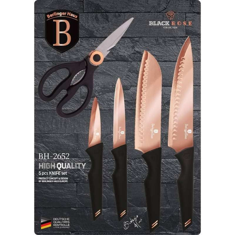 Kitchen Knives Color Rose Goldenblack