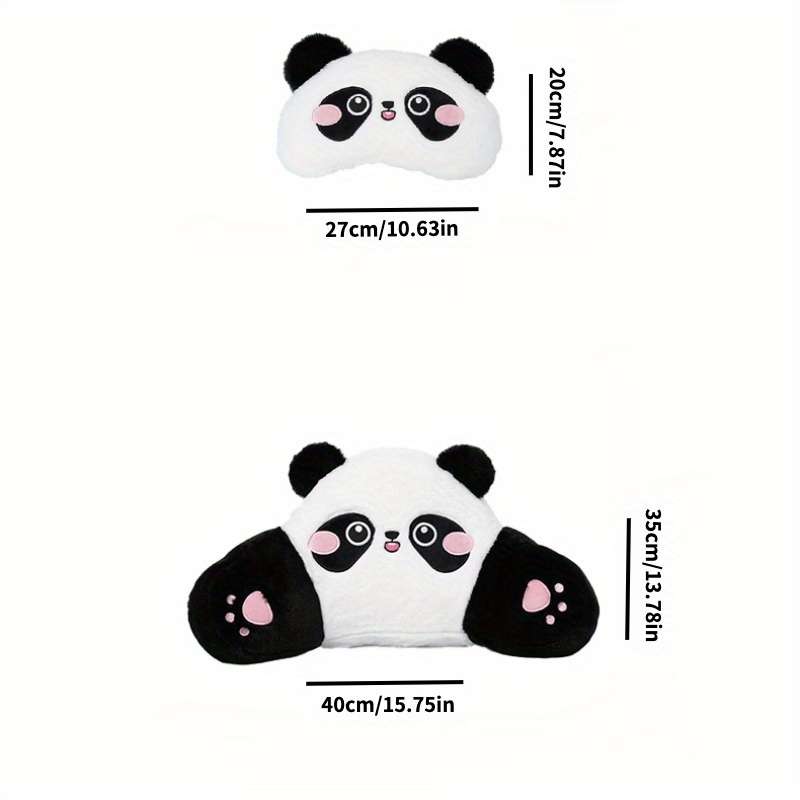 Cute Support Headrest And Comfortable Neck Soft Panda Embroide Car Pillow