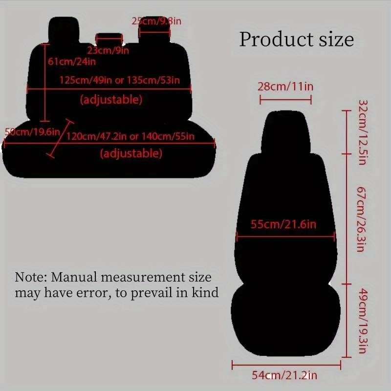 Car Seat Cushion 5Pcs Martha Red