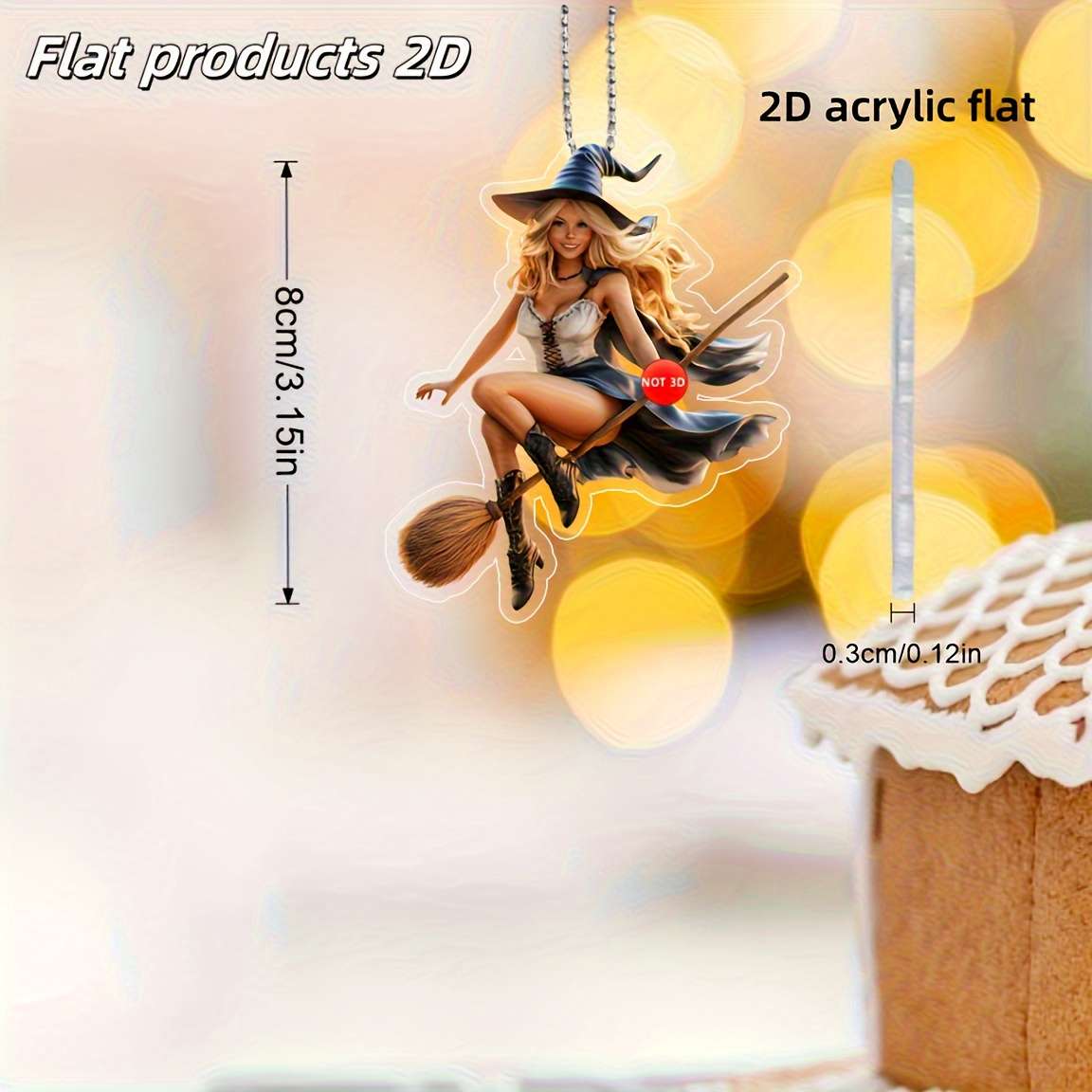 Keychain Ornament Style 2D Flat Pendant
