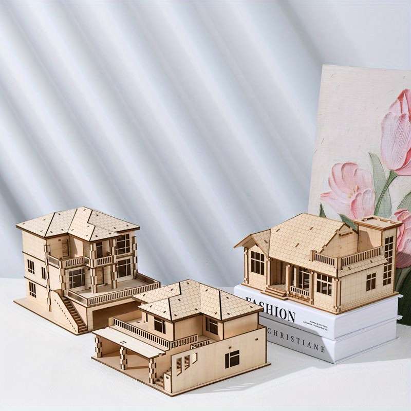3D Building Model Puzzle Set Size Two Storey Villa