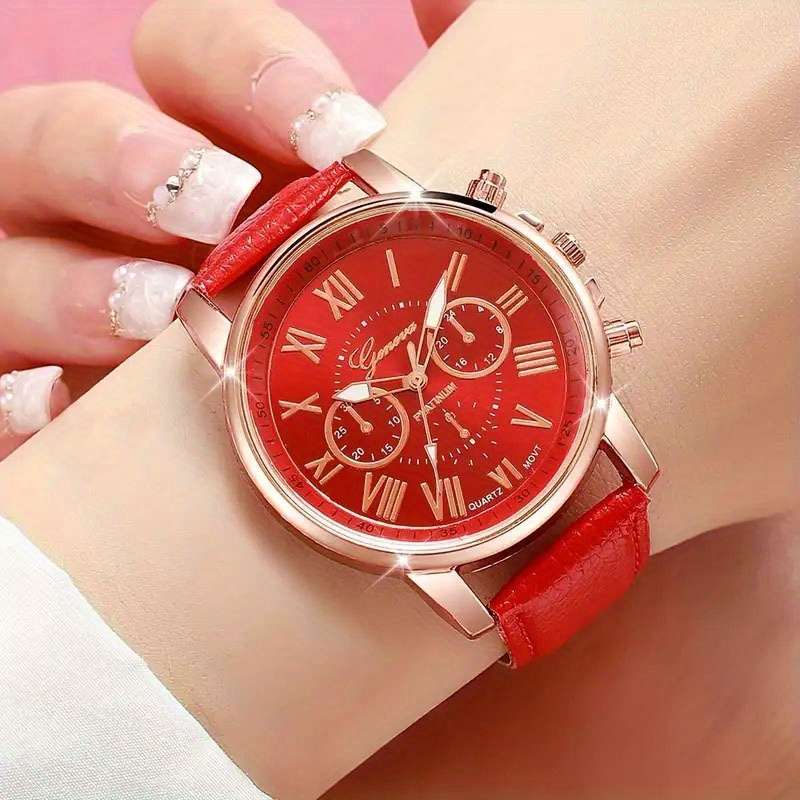 10Pcs Quartz Wrist Watch Set Round Case Fashionable For Men And