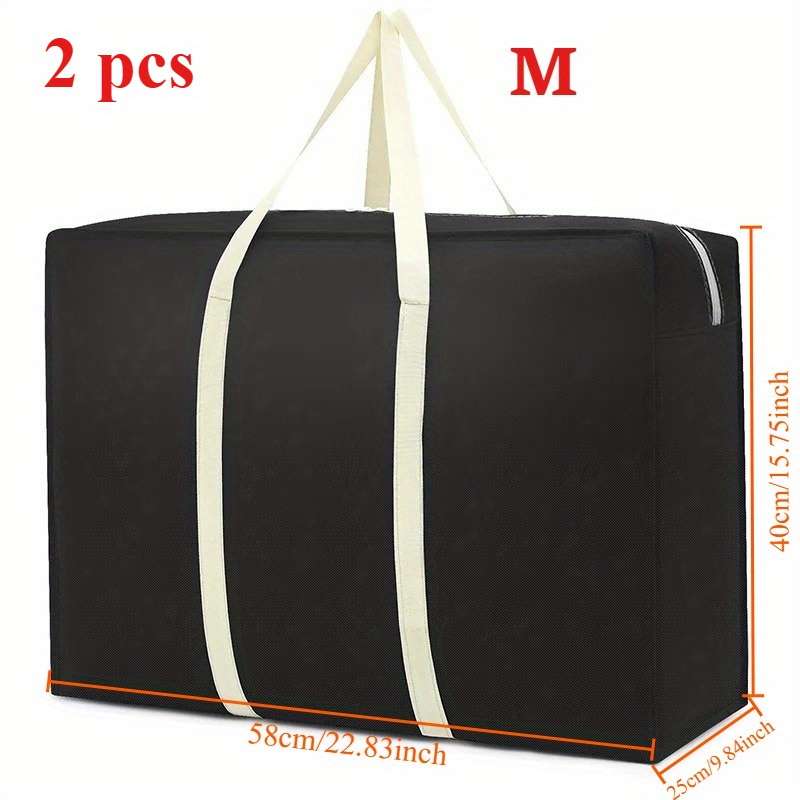 2Pcs Thick Hand Held Organizer Tote Tote Black Size L 2 Pcs