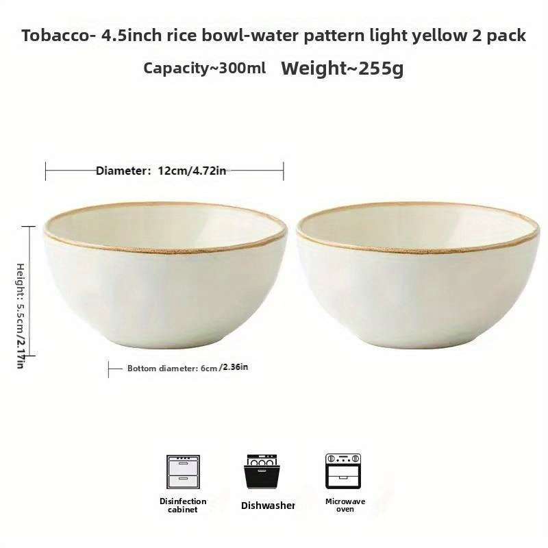 Bowl Color Water Ripple Light Yellow