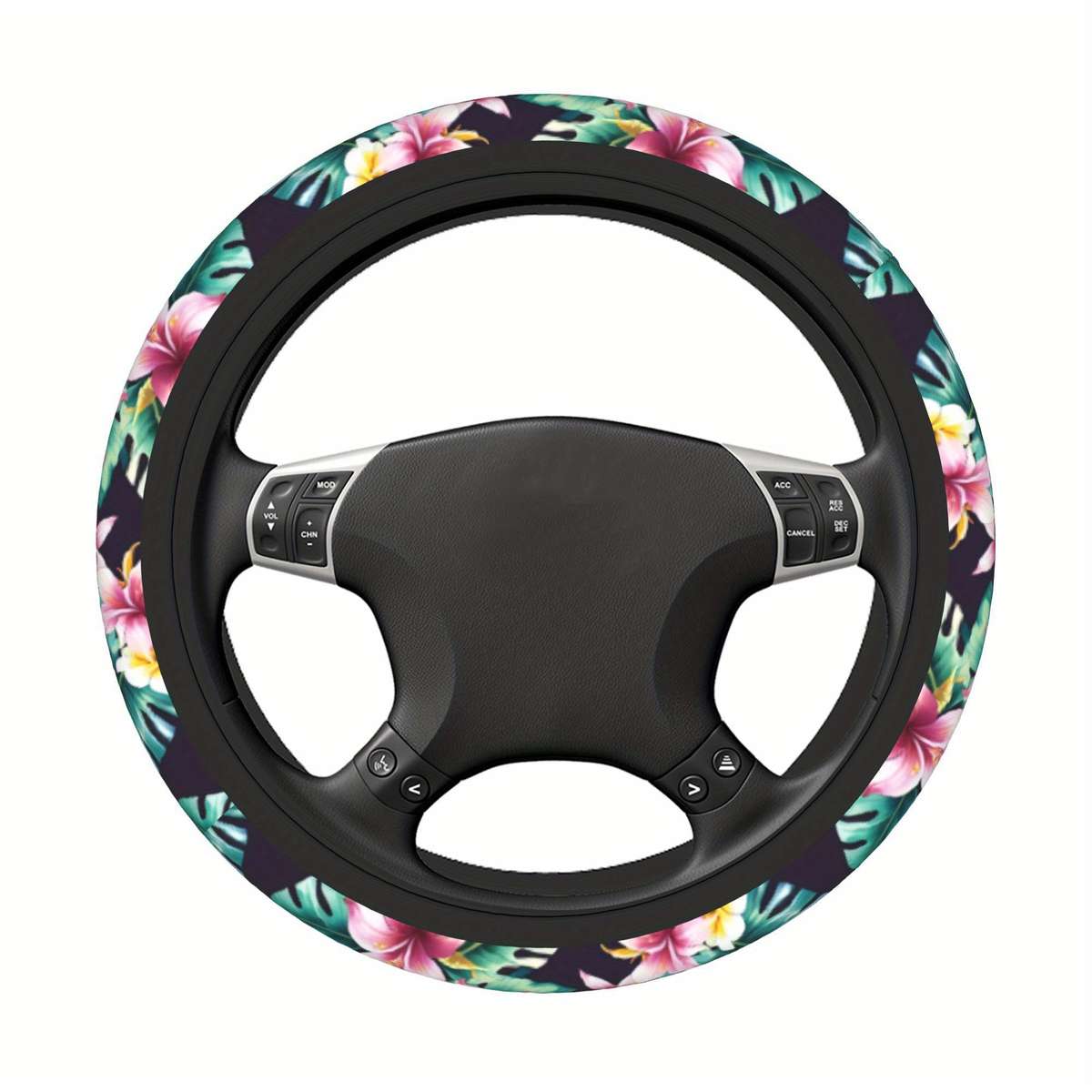 Car Steering Wheel Cover Black Size One Size