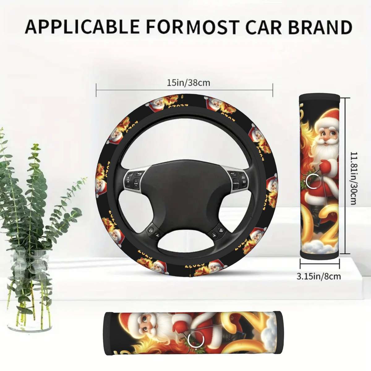 Car Steering Wheel Cover Mixed Color Quantity 3Pcs