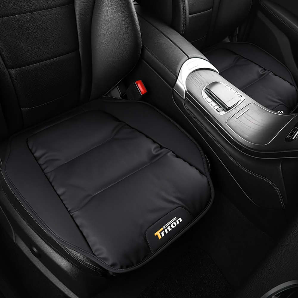 Car Seat Cushion Black Front Square Mat 2Pcs
