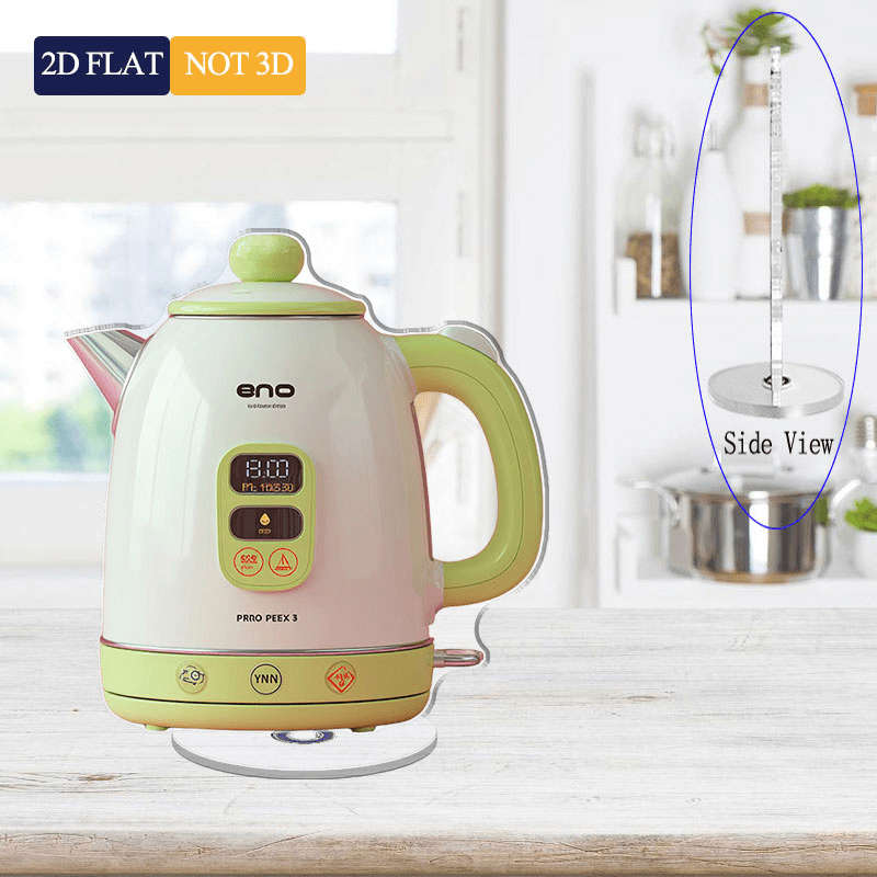2D Flat Vintage Acrylic Electric Kettle Pink Kettle