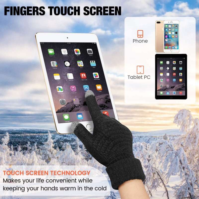 White Winter Touchscreen Gloves