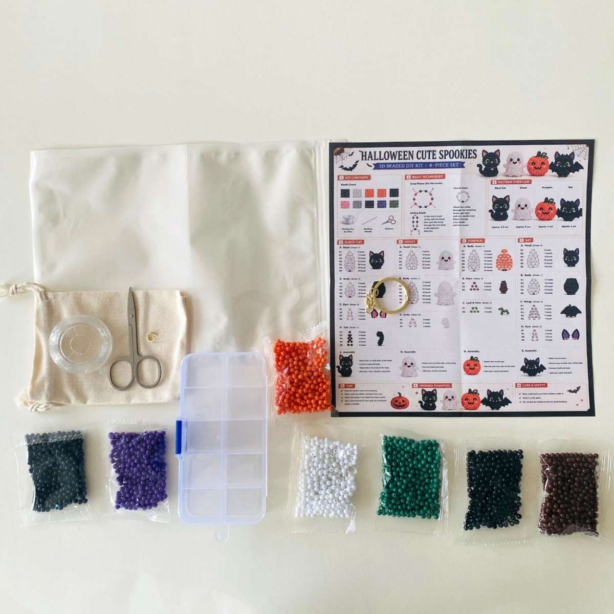 Perler Bead Set Halloween Cute Diy Beaded Set  4 Pieces
