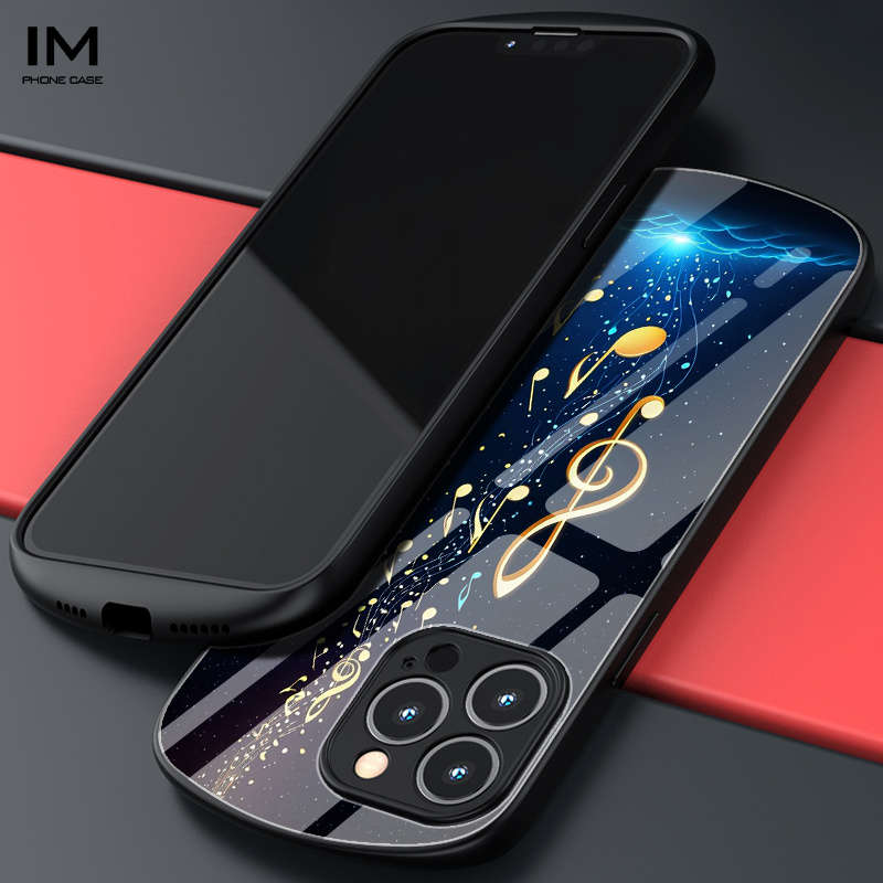 1Pc Black For iPhone 7 Music Symbols And Starry Sky Phone Case