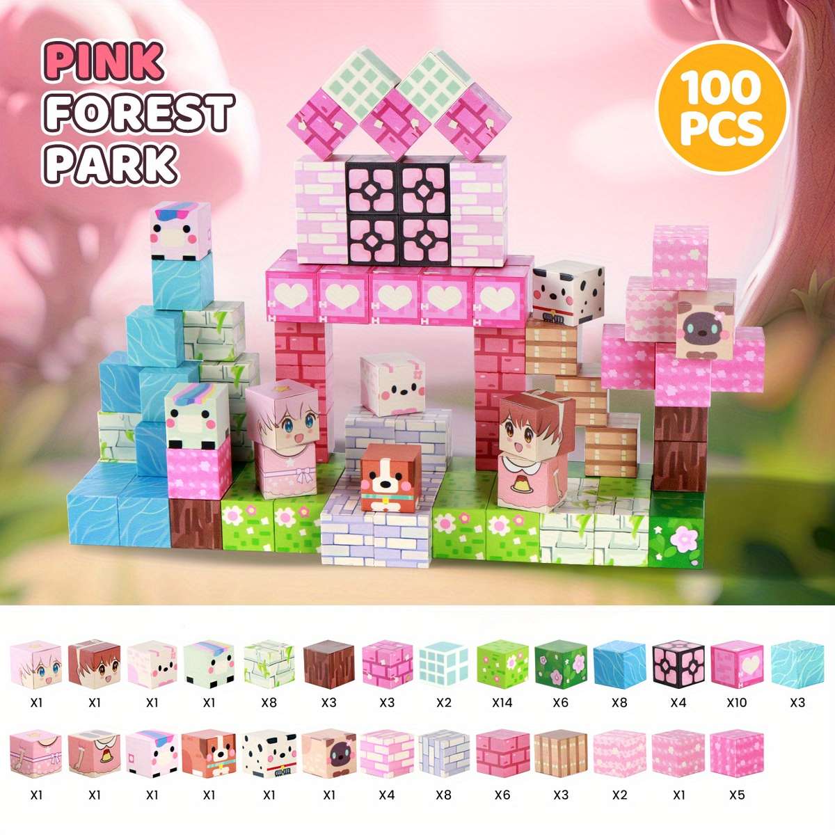 3D Building Model Puzzle Set Quantity 100Pcs