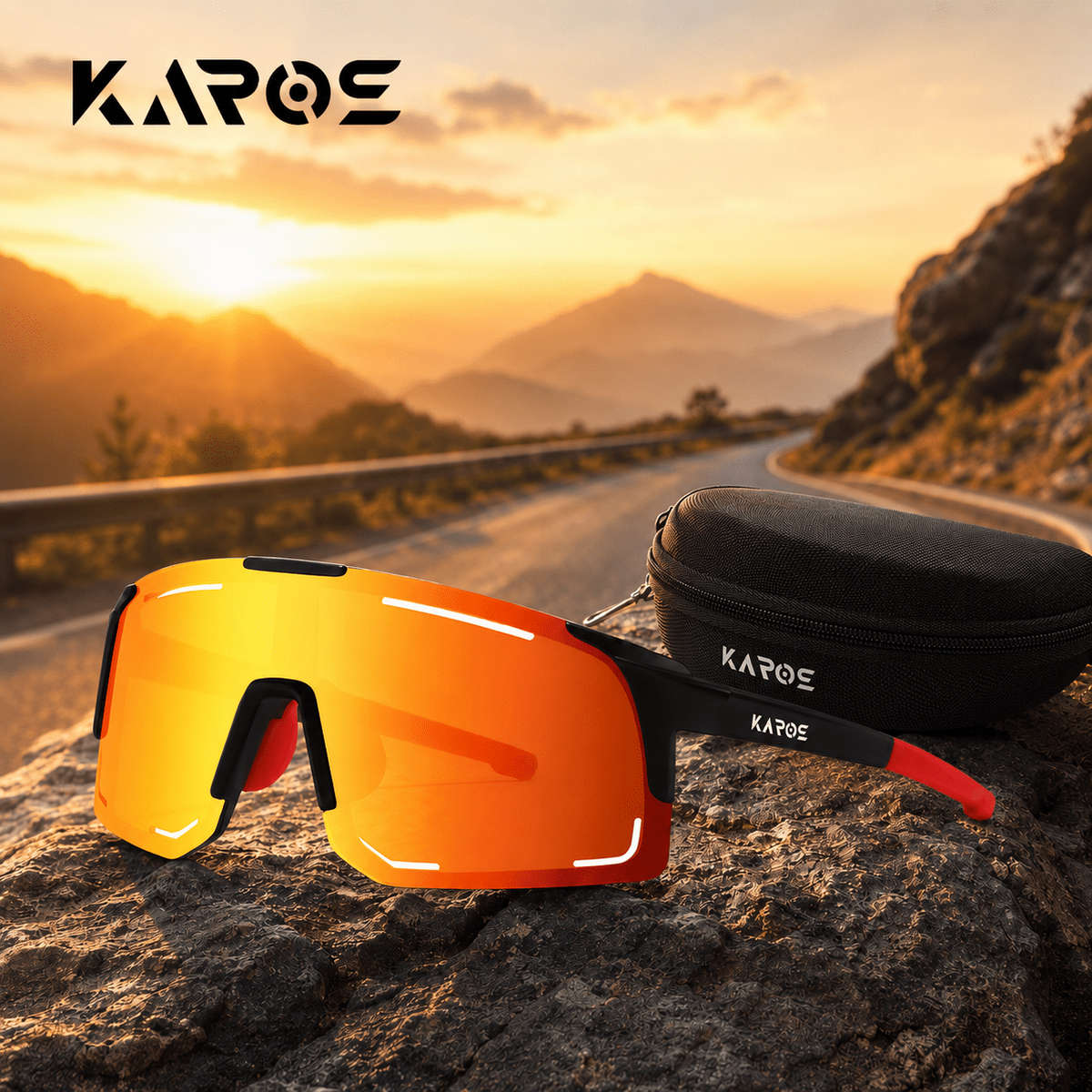 Cycling Glasses Color Black Frame Transparent Lens