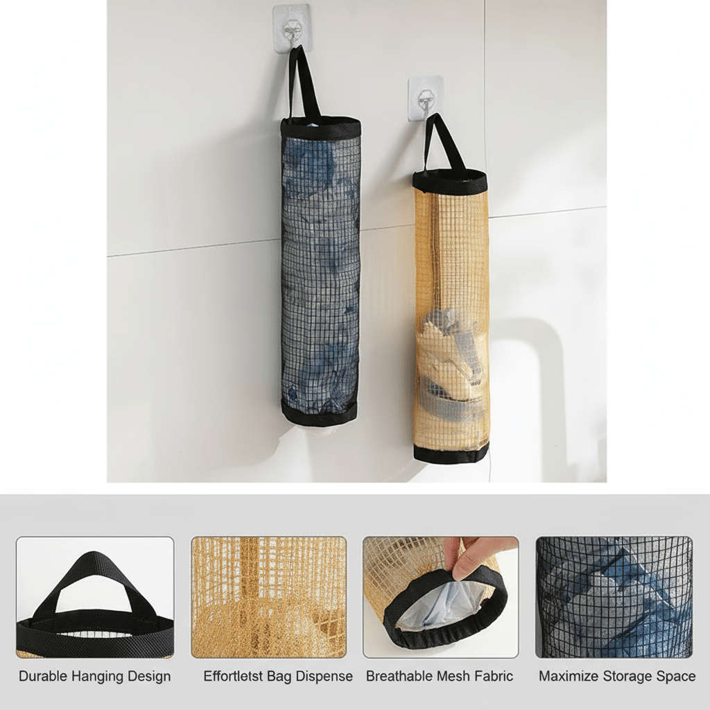 Trash Bag3Piece Set 1 Storage Bag2 Hooks
