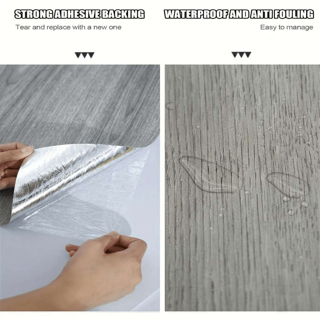 Self Adhesive Floor Stickers Whitewashed Ash