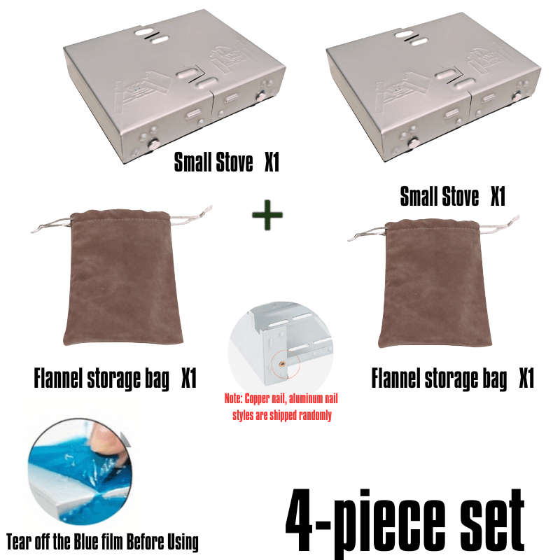 2pcs Premium 2 Set Pocket Sized Twig Burner Small Stove Ultra Light Folding