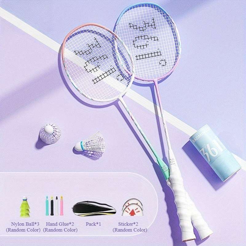Badminton Racket Color 775 Blue Purple  Pink Green  Free 6Piece Set