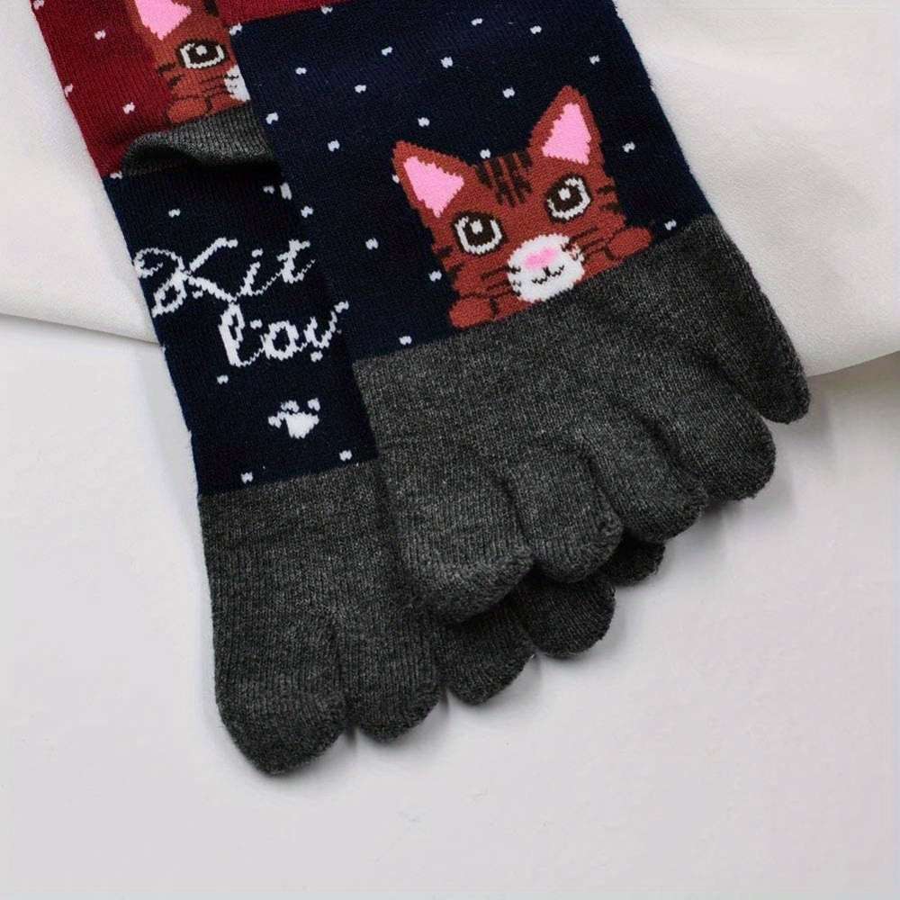 Women S Socks Color Striped Cat Size 49