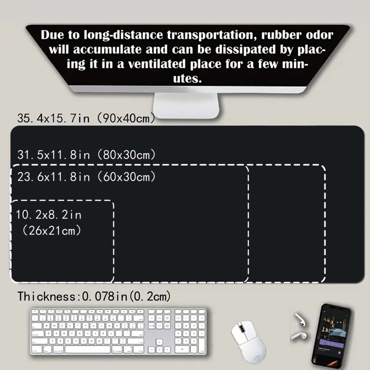 Mouse Pad Size 31.5X11.8Inches