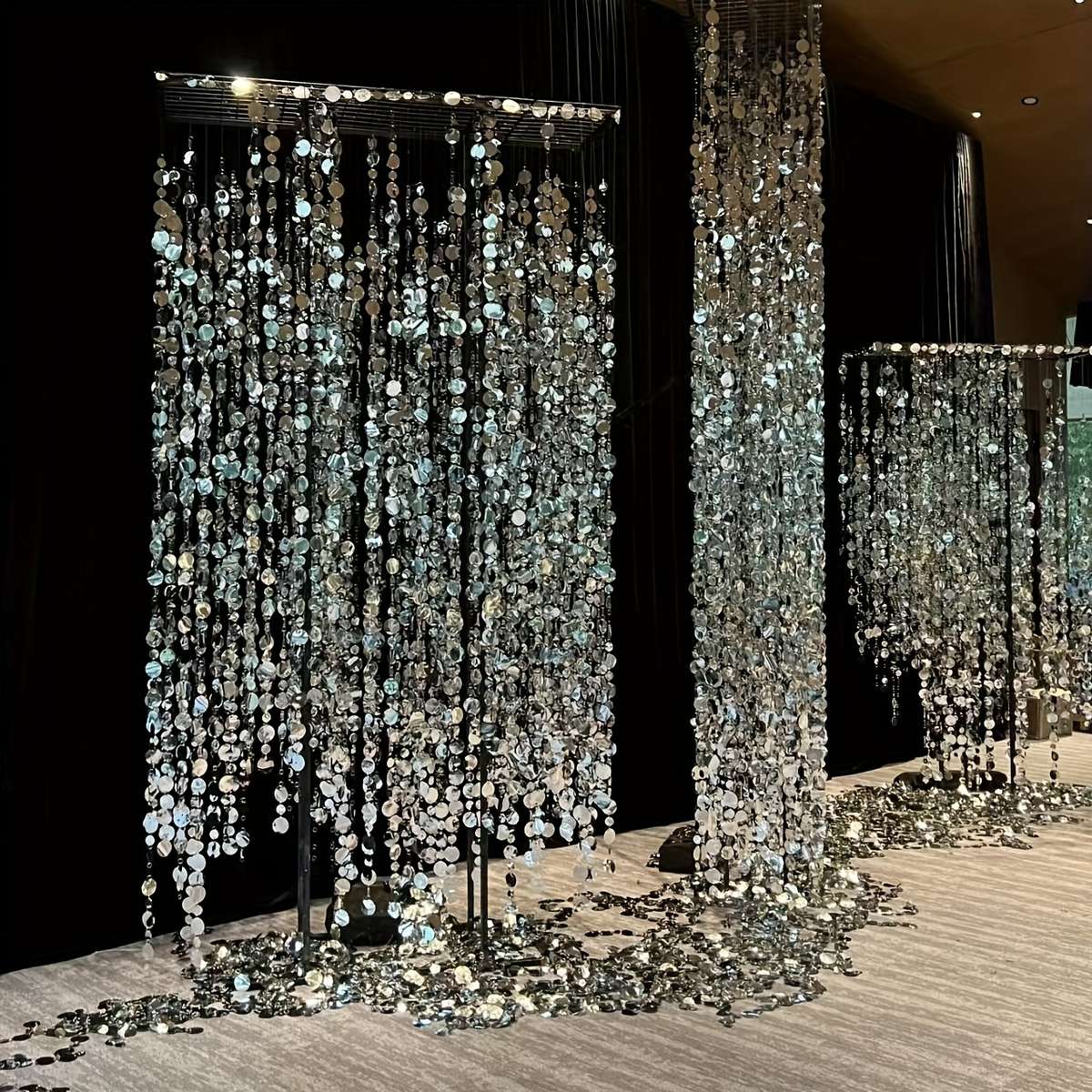 6Pcs Versatile Superior Luxury Silvery Sequin Five Piece For Special Occasions
