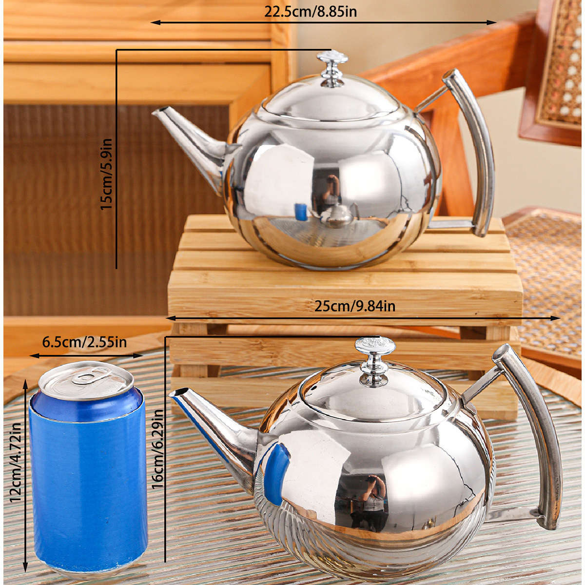 Kettle Color Small Silver Round Kettle With Large Handle