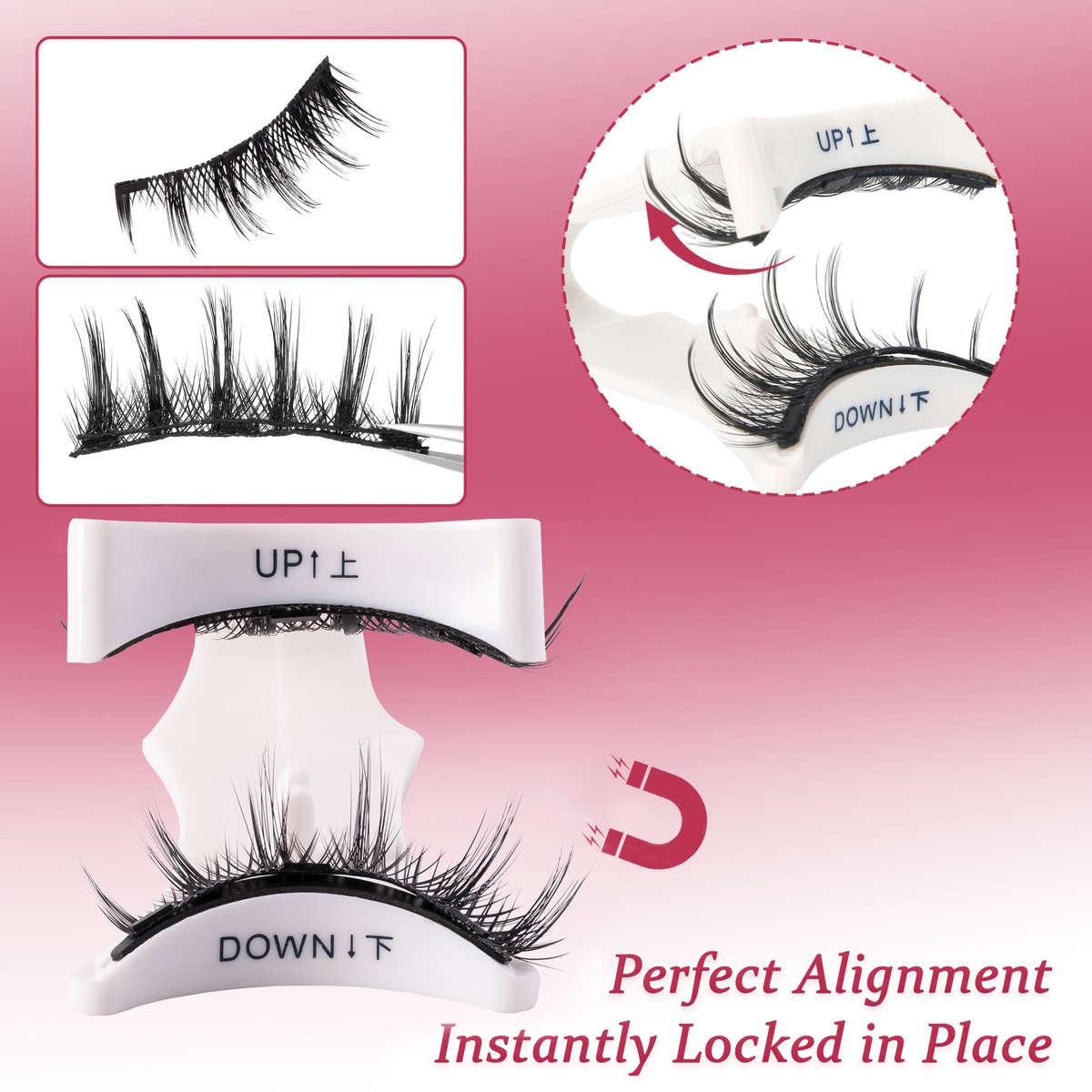False Eyelashes Color Magnetic Suction Hair A