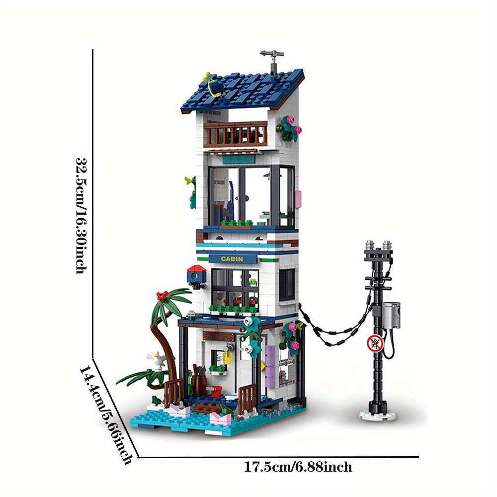 3D Building Model Puzzle Set Color Multicolored