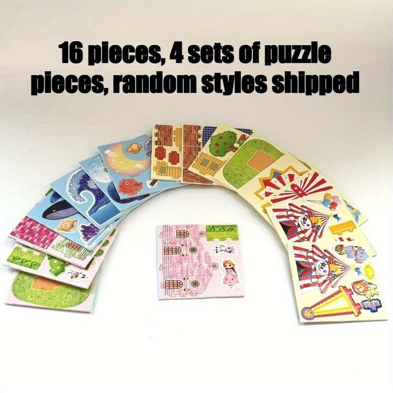 3D Building Model Puzzle Set Model Random Quantity 4 Pcs