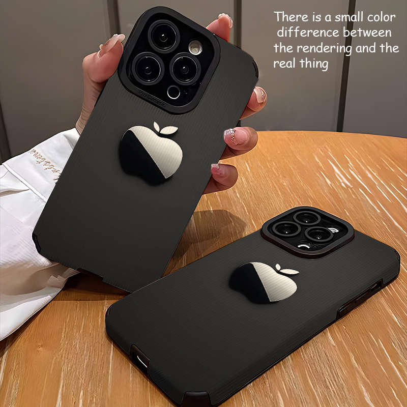 1Pc Mixed Color  For iPhone 14 Plus Black Apple Logo Phone Case