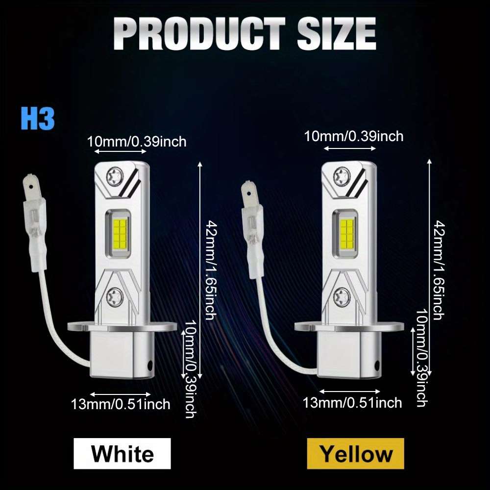 Car Lights Color White Size 2Pcs H3