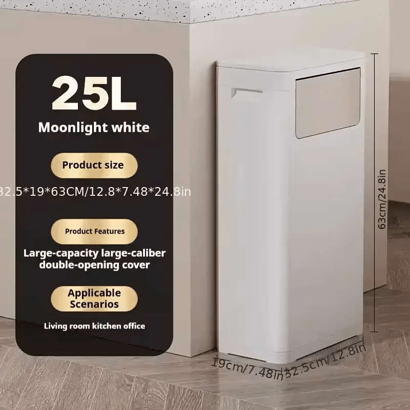 Garbage Can Color Black 25L Double Opening