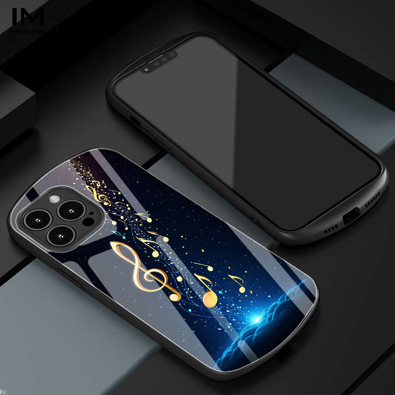 1Pc Black For iPhone 7 Music Symbols And Starry Sky Phone Case