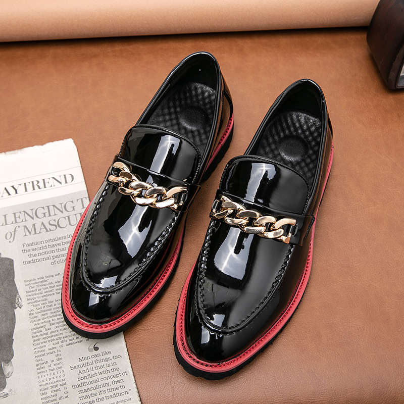 Mens Leather Shoes Color Blackred Sizeuk 10.5