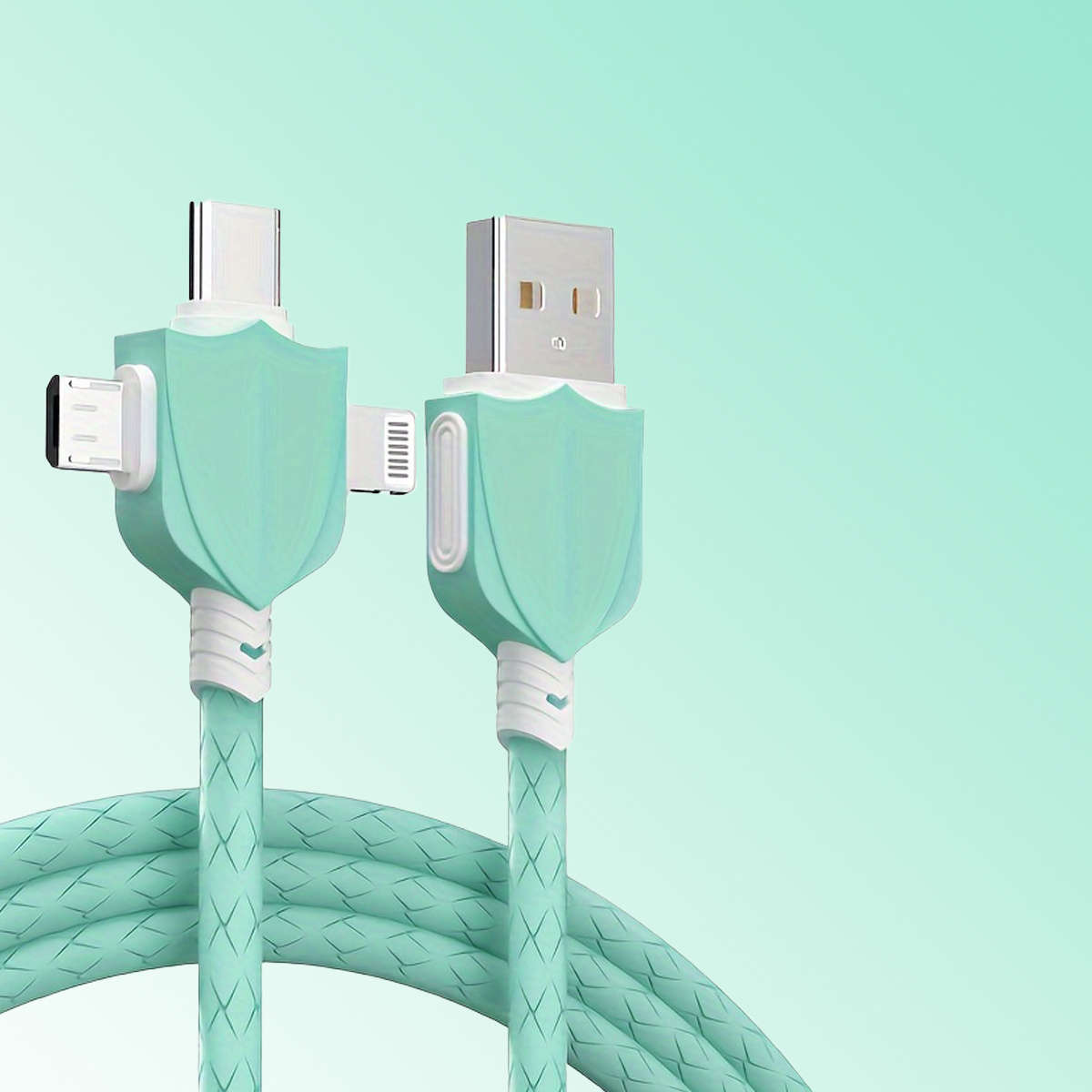 1pc Shield Silicone Data Cable 3-1 Mfi Certification Compatible with Multiple Devices Not Easy