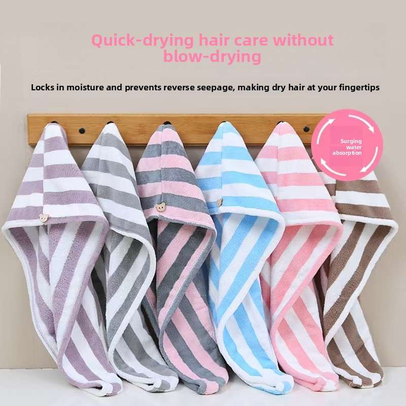 Hair Turban Striped Grayish Pink Quantity 2Pcs