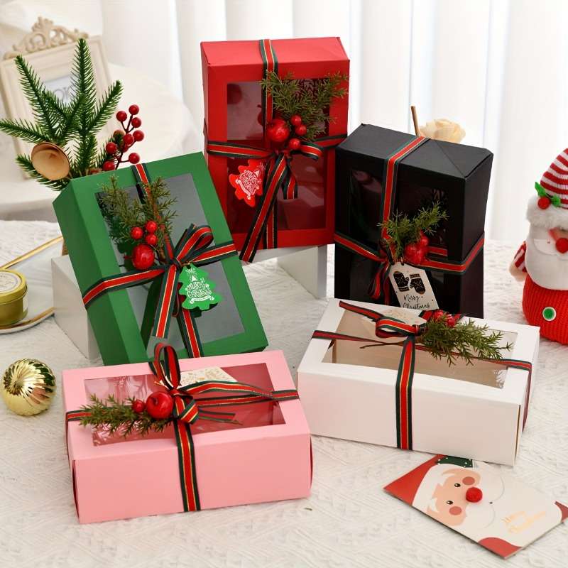 Christmas Gift Boxes Color Red Quantity 5Pcs
