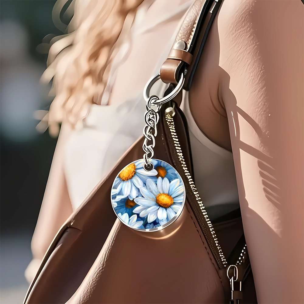 Minimalist Artistic Polished 97X1 97Inch Acrylic Round Keychains For Travel