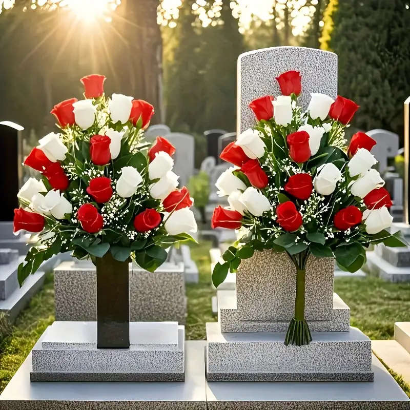 Simulated Flower Quantity 1 Red And 1 White