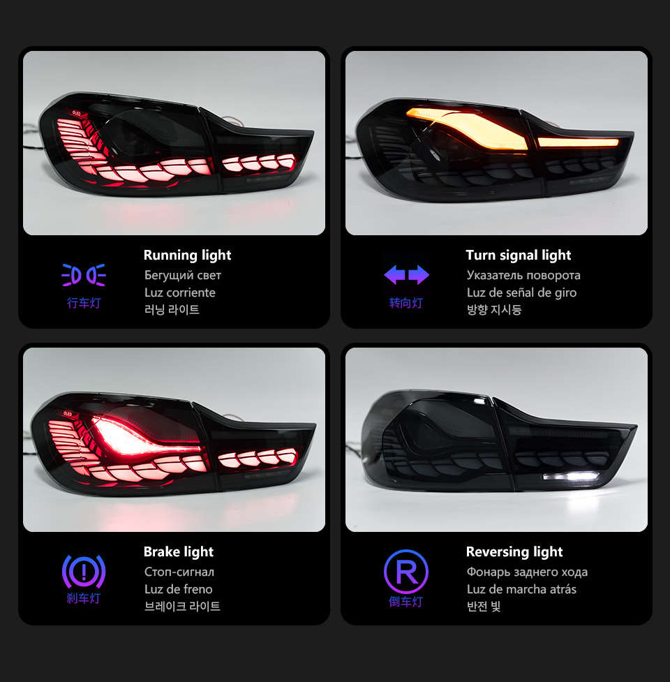 Car Lights Color Red Lens 1Pair