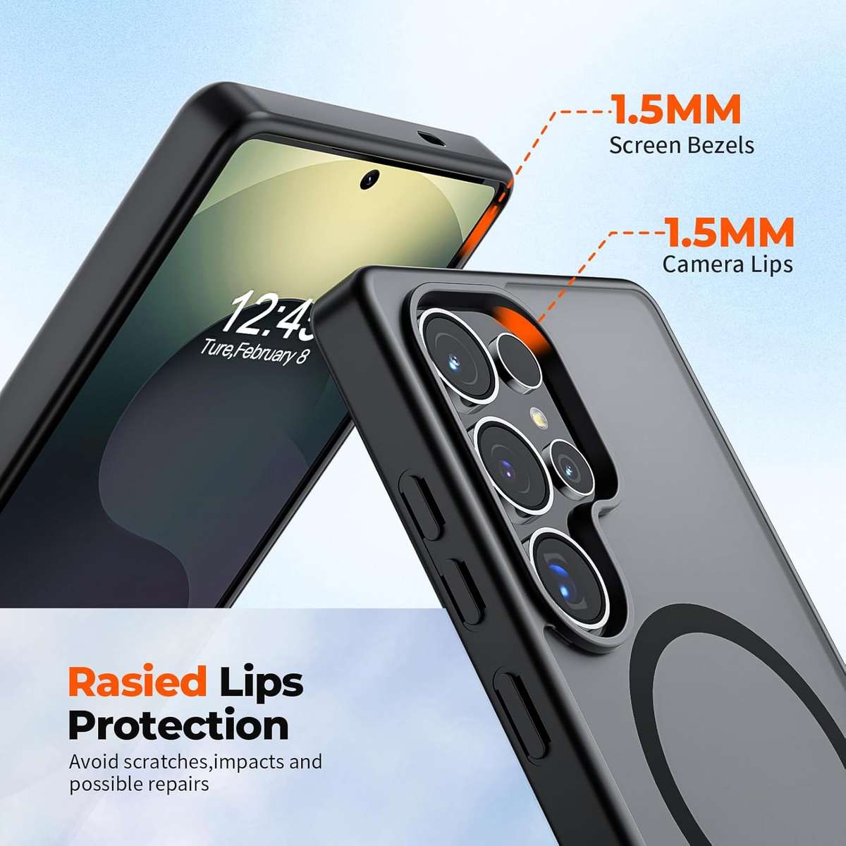 Phone Case Black Compatible Model Galaxy S24 Ultra