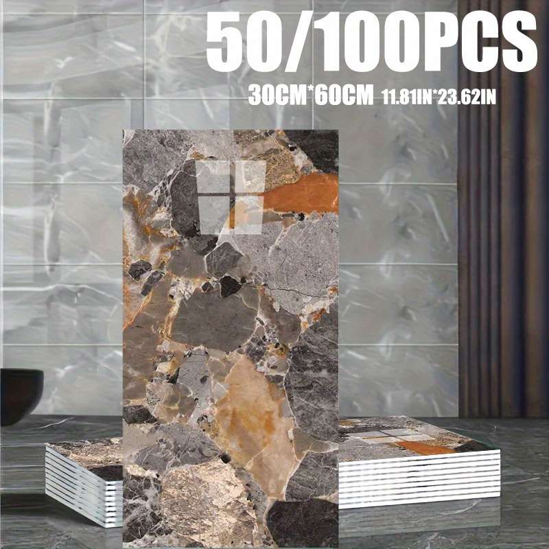 100PCS Minimalist High Density Self Adhesive Marble Pattern Coating Wall