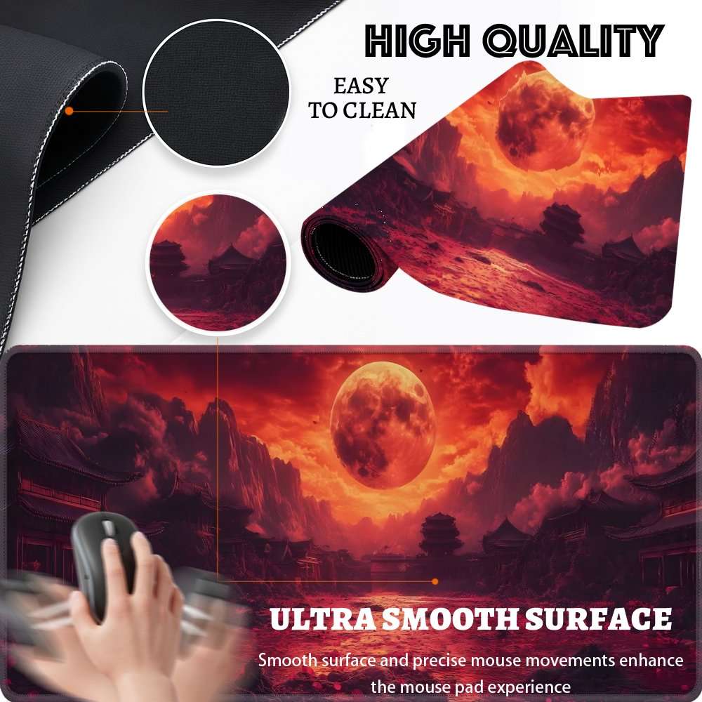 UltraSmooth Waterproof Large Gaming Mouse Compatible Laptop For Pro Gaming Red