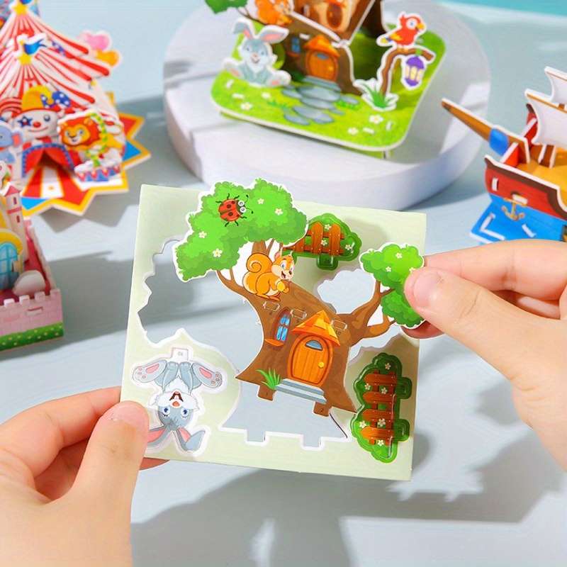 3D Building Model Puzzle Set Model Random Style Quantity 4 Pcs