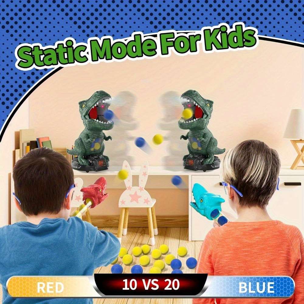 Dinosaur Shooting Toy Goggles Dinosaur Shape Air Pump Launcher Movable Dinosaur