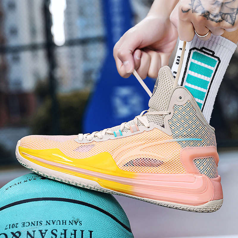 Basketball Shoes Color Fluorescent Milky Yellow Sizeuk 6