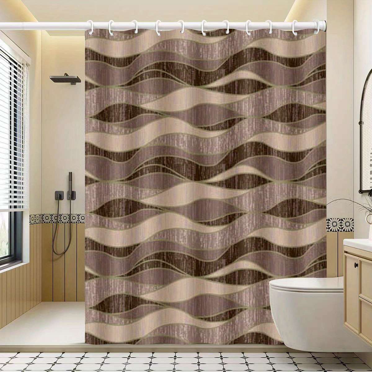 Waterproof Shower Curtain Color Brown Size 100X180 100.0Cm*180.01Cm