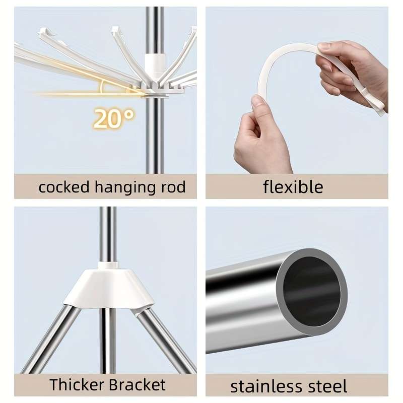 Clothes Rack 3 Layers Can Be Rotated Size Versatile And StylishWhite