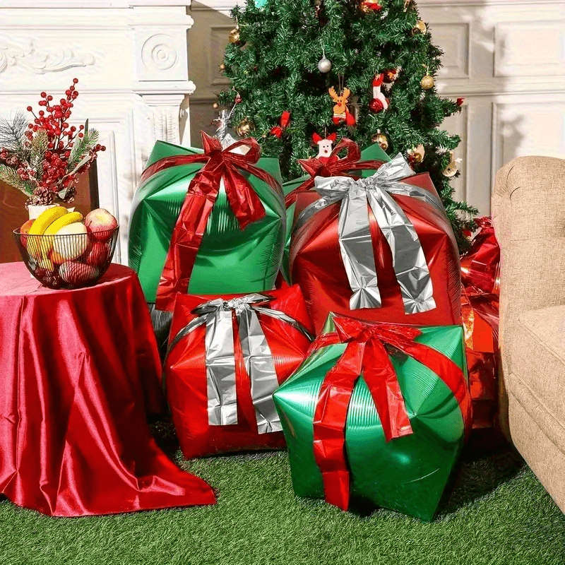 Christmas Gift Boxes Color 3 Random Color Gift Box Balloons