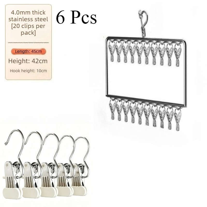 Clothes Rack Double Layer 20 Clips Quantity 6Pcs